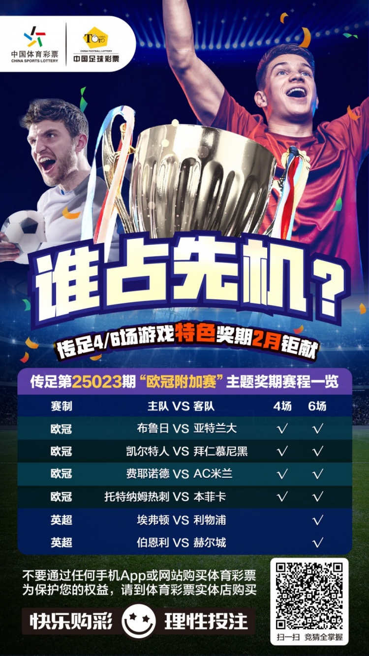  誰占先機(jī)？！傳足特色獎期第25023期聚焦歐冠附加賽