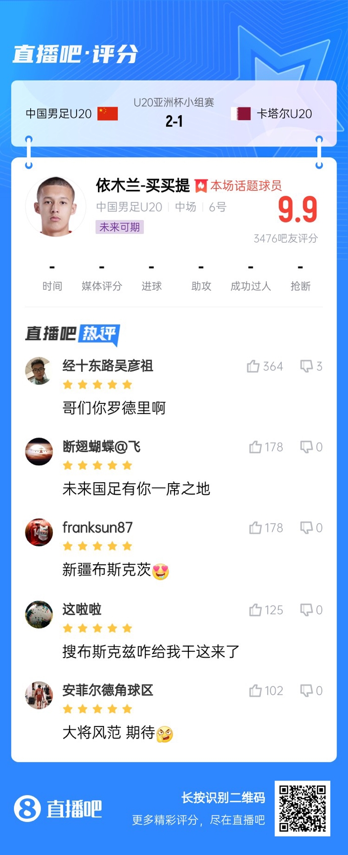  依木蘭+陳澤仕泰山中場連線！19歲依木蘭獲封：新疆布斯克茨！