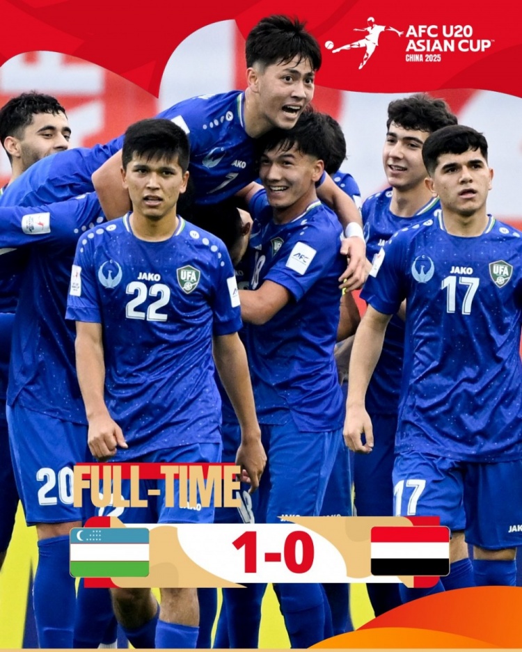  U20亞洲杯-烏茲別克斯坦1-0擊敗也門，奧林博耶夫頭球制勝