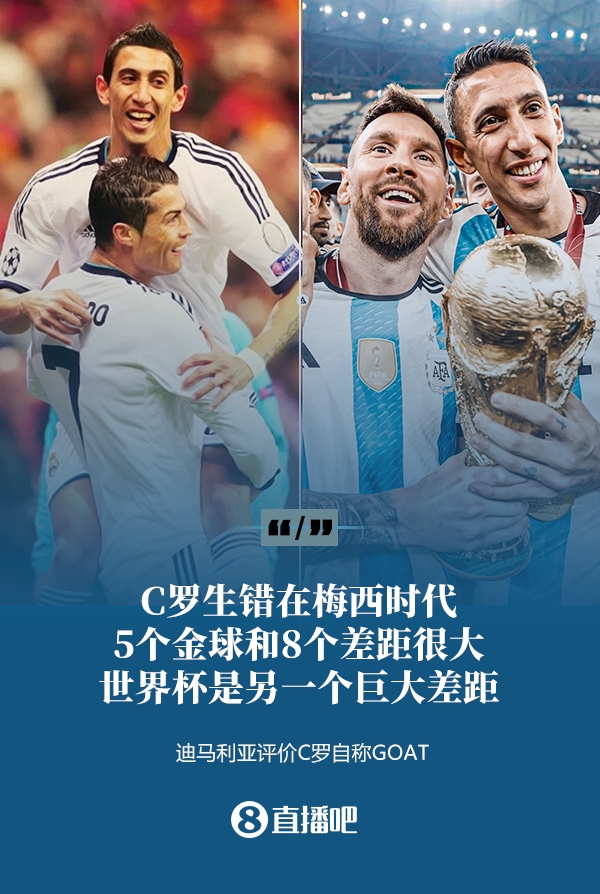  C羅自稱GOAT？迪馬利亞：他生錯在梅西時代，5金球和8個差距很大