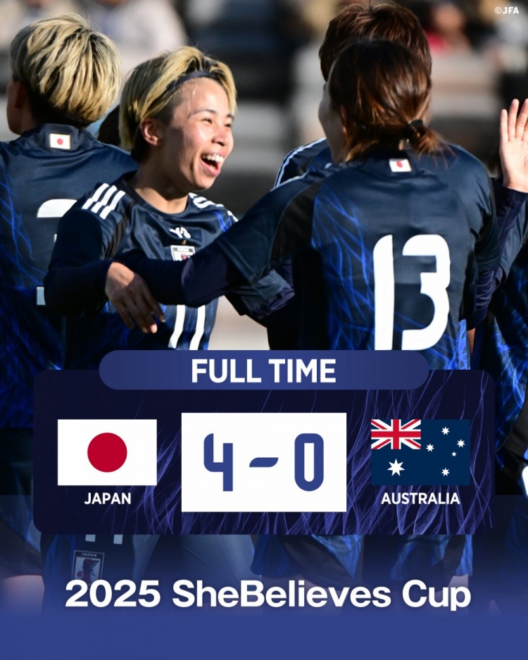  熱身賽日本女足4-0澳大利亞女足，田中美南2射1傳&長谷川唯任隊長
