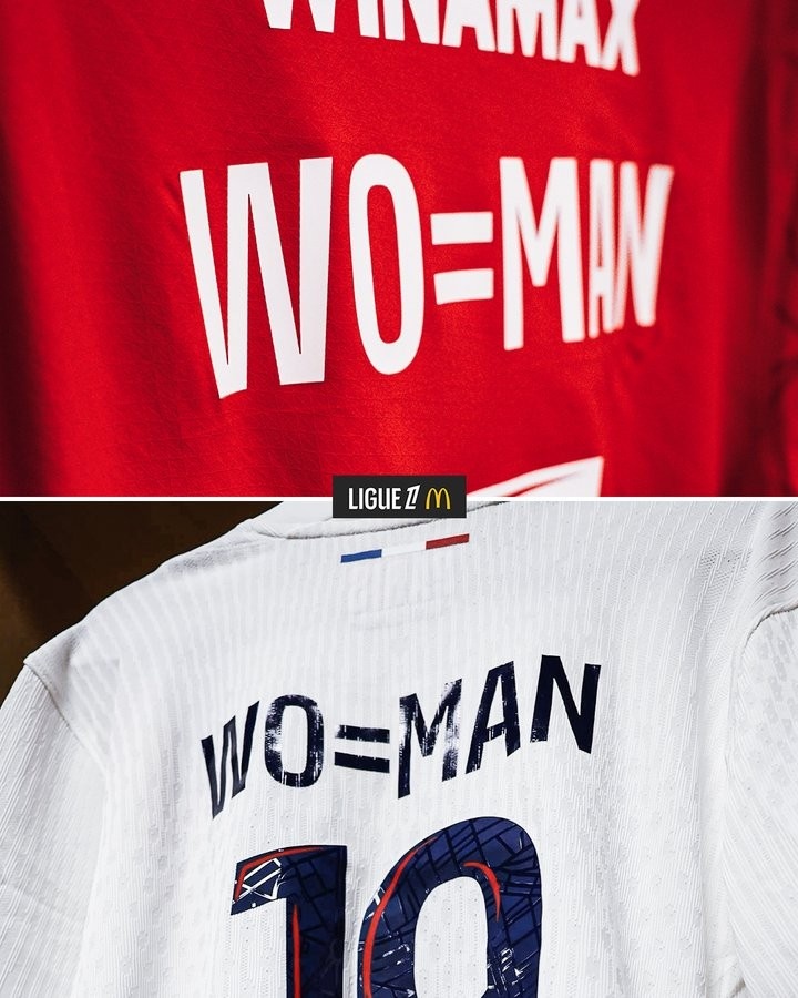  法甲英語官推曬巴黎、雷恩國際婦女節(jié)特別球衣：WO=MAN