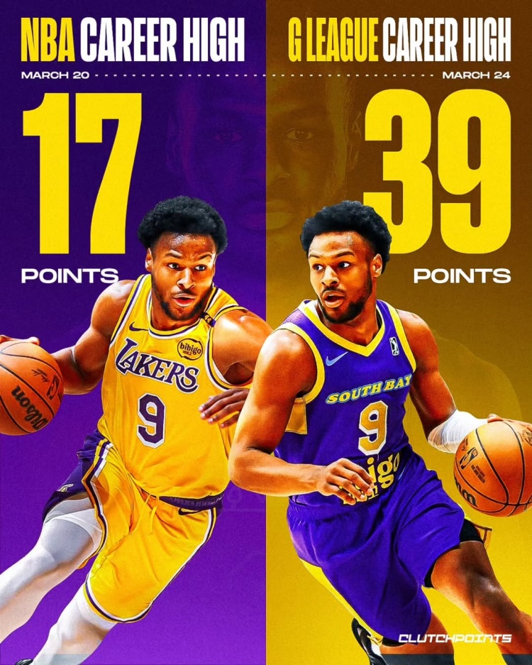  在進(jìn)步！布朗尼一周內(nèi)先后創(chuàng)下個(gè)人NBA和G聯(lián)盟單場得分新紀(jì)錄
