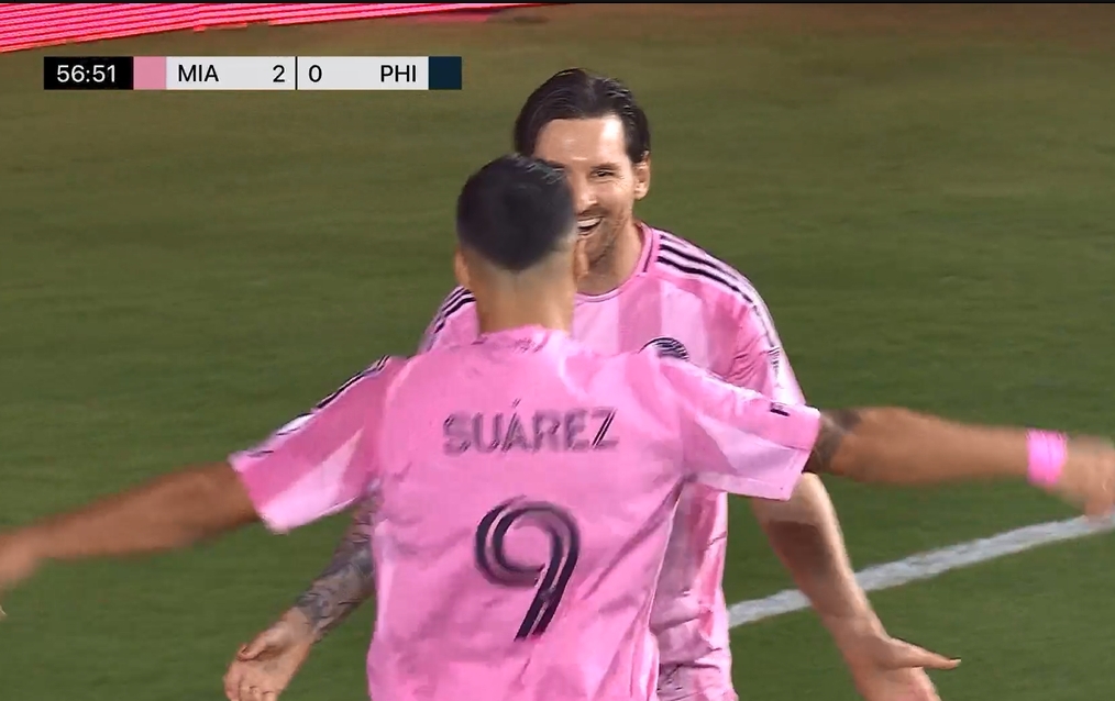 梅西小角度低射破門，邁阿密國際2-0領先！