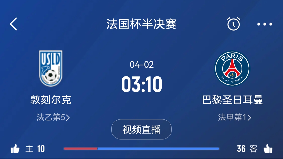  繼續(xù)大撤退？法國杯半決賽敦刻爾克挑戰(zhàn)巴黎，此前連續(xù)逆轉法甲隊