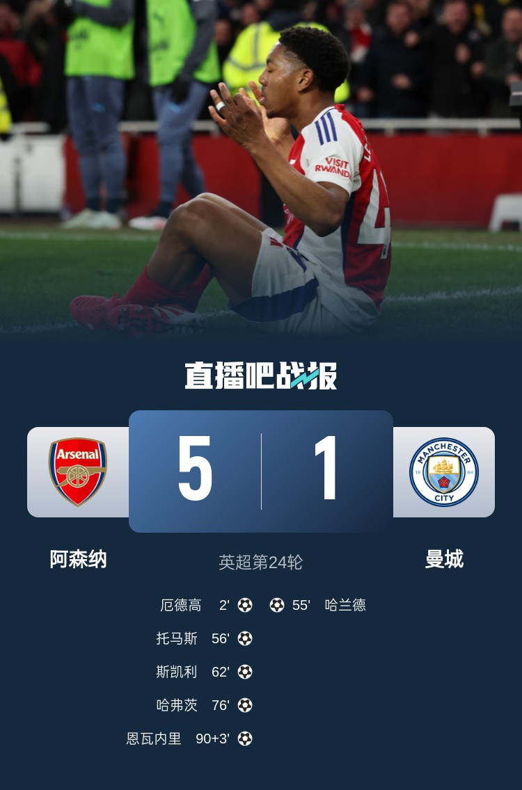  硬氣槍手無(wú)畏強(qiáng)敵！阿森納本賽季5-1碾壓曼城，3-0完勝皇馬